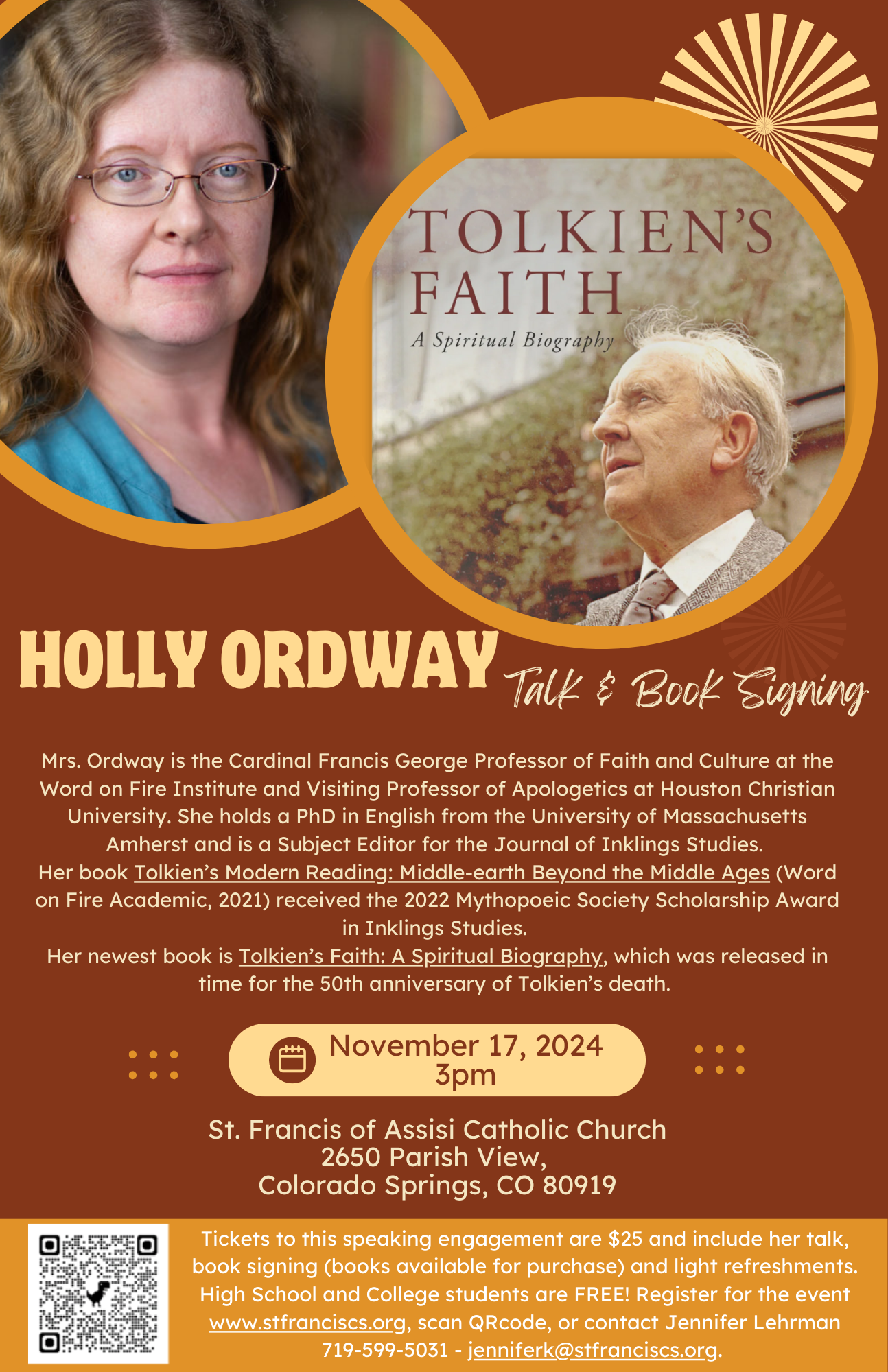 Holly Ordway Talk and Book Signing: Author of "Tolkien's Faith, A Spiritual Biography"